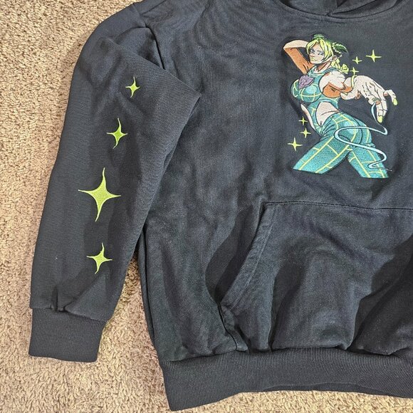 JoJos Bizarre Adventure Jolyne Cujoh Hoodie L Black Broken Bond Graphic - Picture 7 of 11